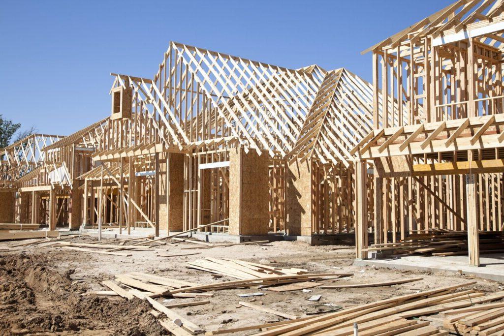 Stock photo of building homes.
