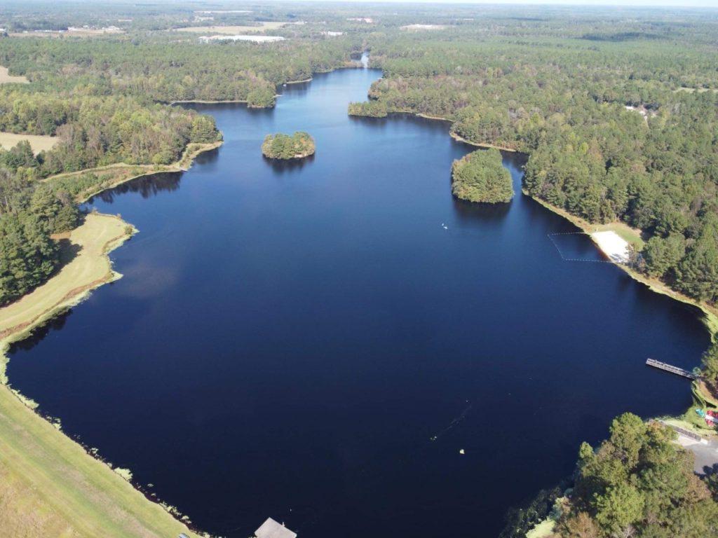 Photo of an aerial view of Cabin Lake.